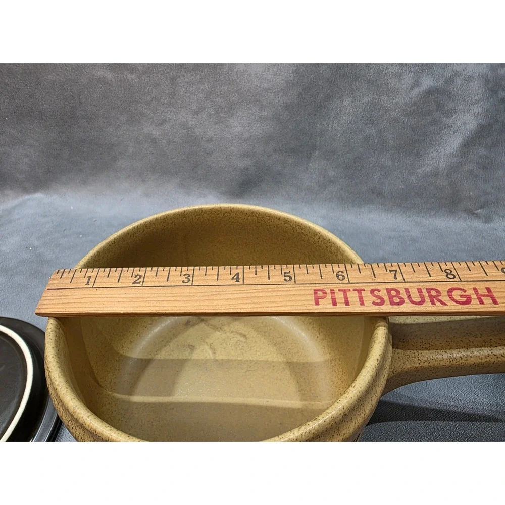 Vintage Frost In Flame Ceramic Casserole Dish with Lid Mid Century Pan Pot